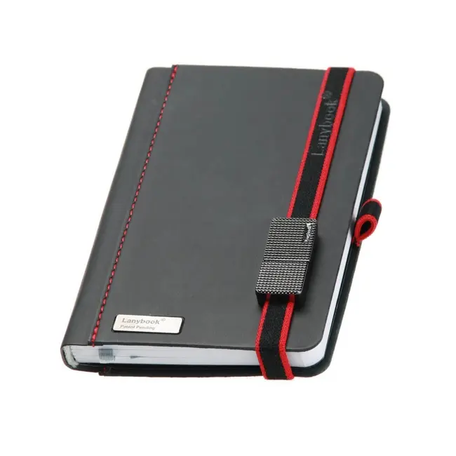 Записна книжка A6 'LanyBook' в клітинку білий блок Черный Серый Красный 6246-01