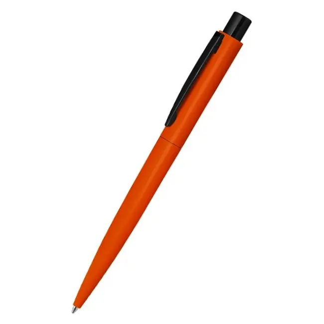 Ручка металева soft-touch Черный Оранжевый 12415-04