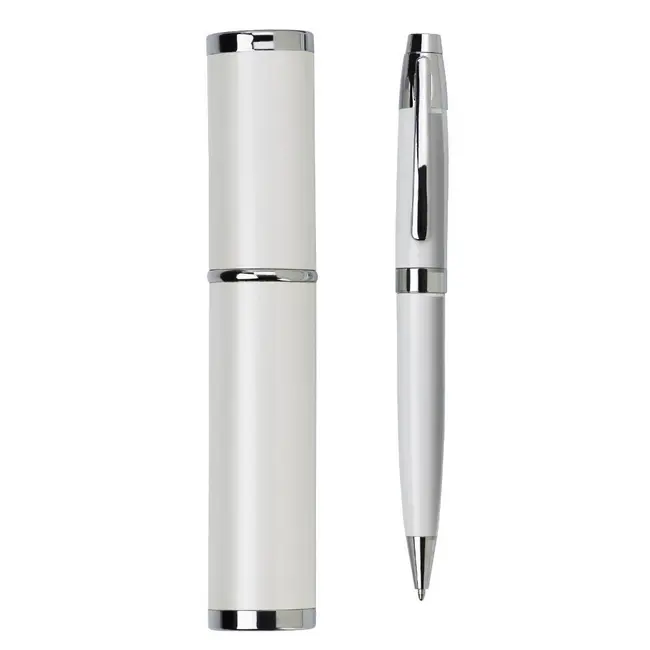 Ручка металлическая в футляре Серебристый Белый 13073-02