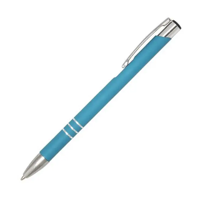 Ручка металева з покриттям Soft Touch Голубой Серебристый 8945-03