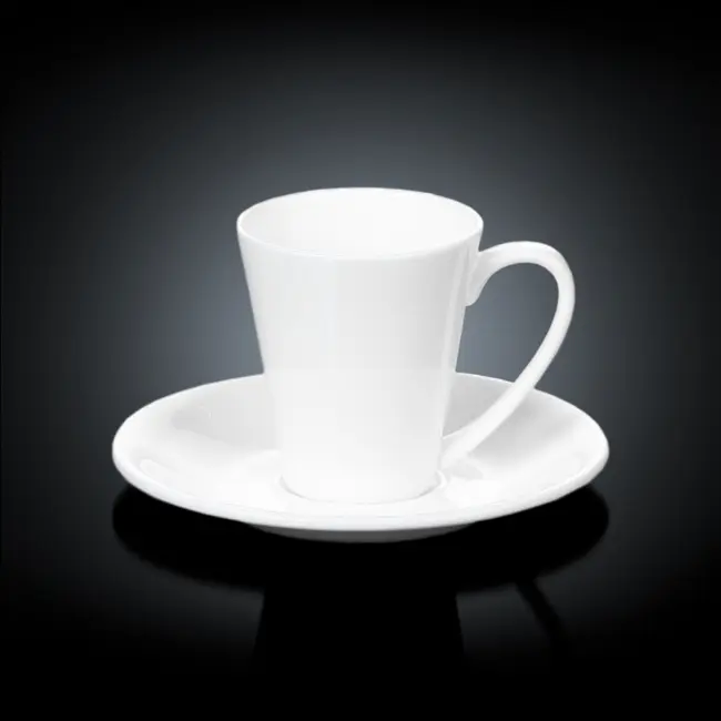 Чашка з блюдцем 'Wilmax' для кави 110мл Белый 9715-01