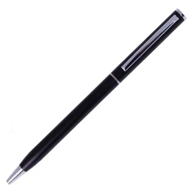Ручка пластиковая с металлическим клипом Черный Серебристый 7082-04