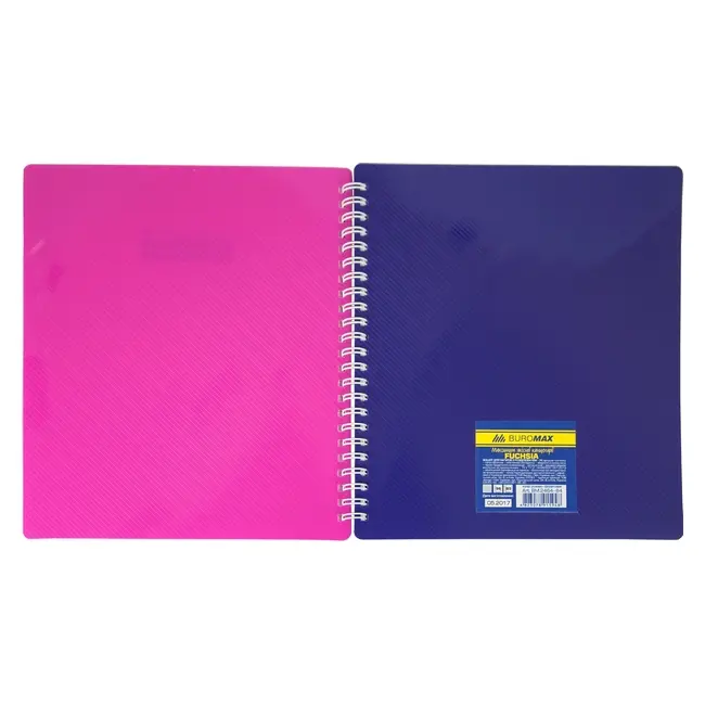 Блокнот B5 'BUROMAX' 'FUCHSIA' белый блок в клетку 96 листов Фиолетовый Розовый 12717-01