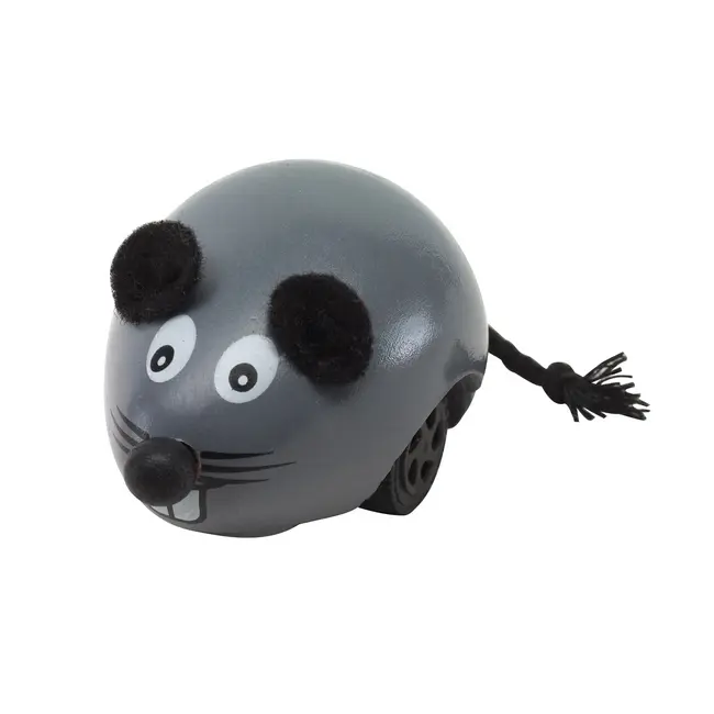 Игрушка Мышка на колесиках Черный Серый 2425-01