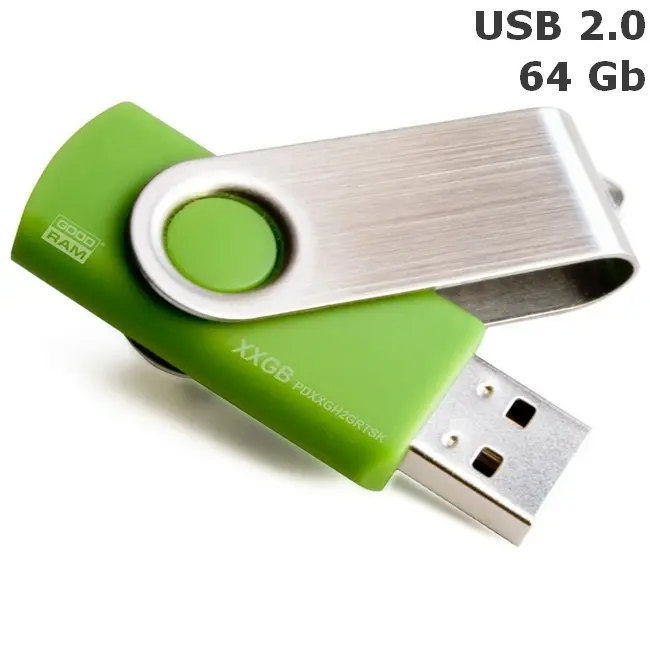 Флешка 'GoodRAM' 'TWISTER' 64 Gb USB 2.0 салатовая Серебристый Зеленый 6375-06