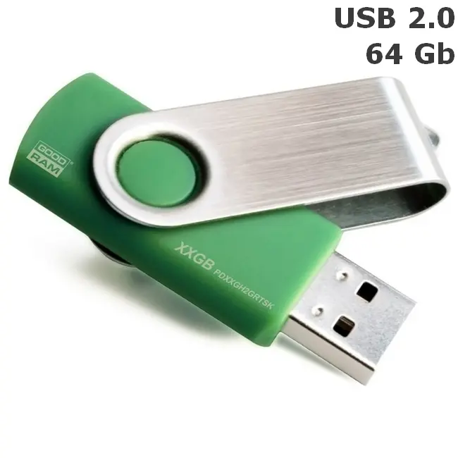 Флешка 'GoodRAM' 'TWISTER' 64 Gb USB 2.0 зелена Зеленый Серебристый 6375-04