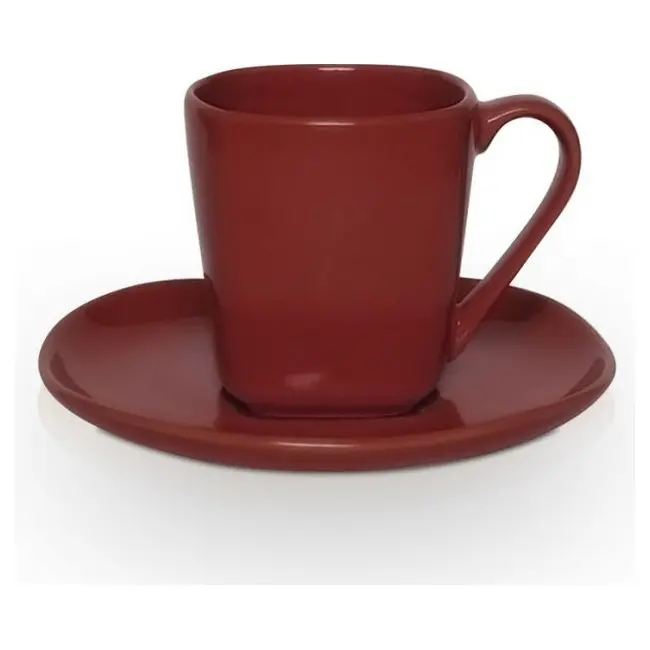 Чашка керамічна Etna S з блюдцем 180 мл Бордовый 1753-02
