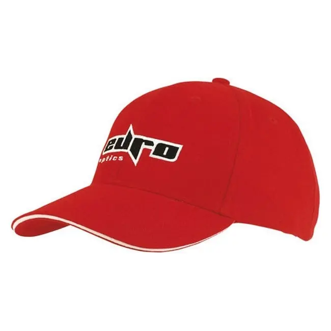 Кепка 'HeadWear' 'Brushed Cotton Cap with Trim' Red-White