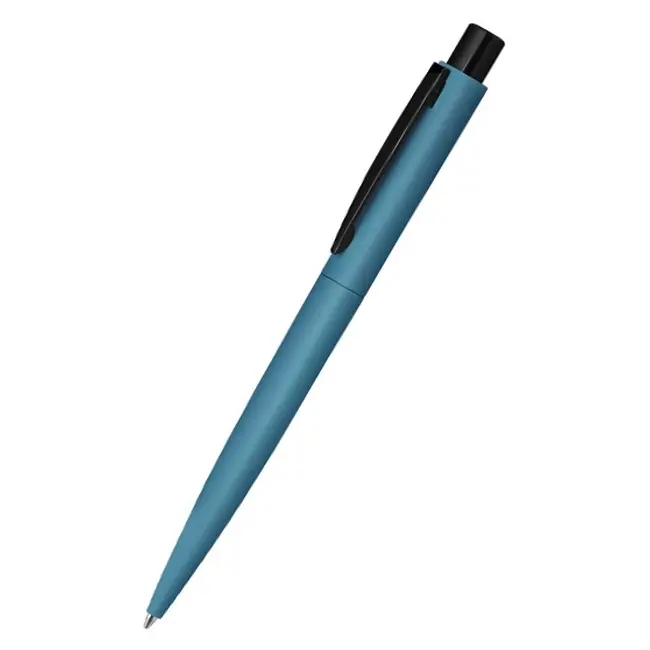 Ручка металева soft-touch Голубой Черный 12415-05