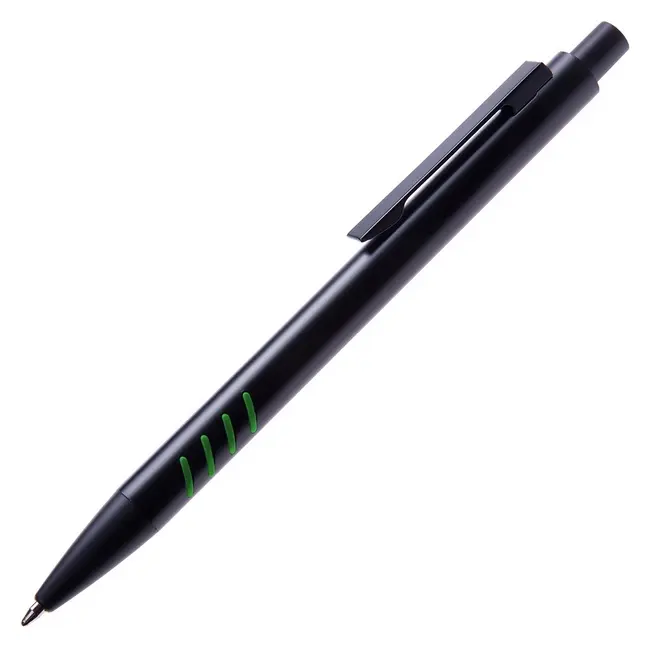 Ручка кулькова металева глянцева Черный Зеленый 8580-05