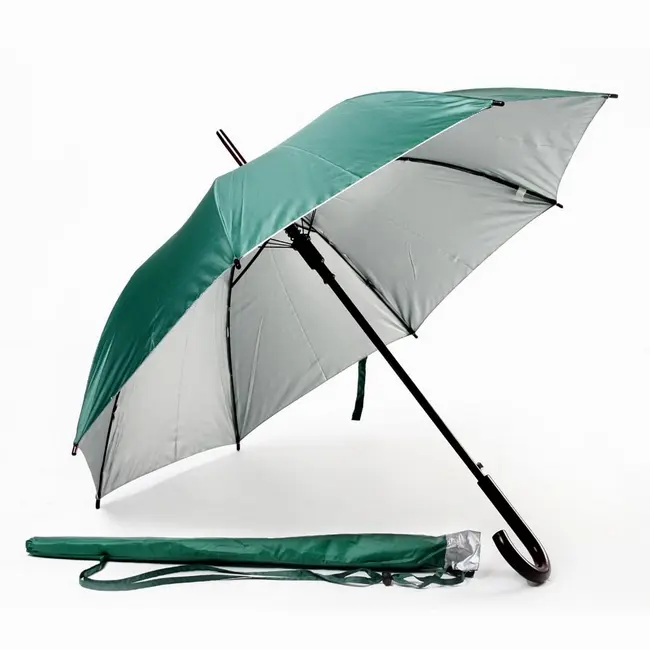 Зонт трость полуавтомат Зеленый Серебристый 1463-01