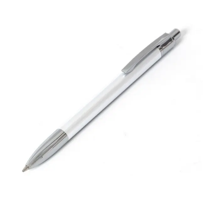 Ручка металева автоматична Белый Серебристый 7075-01