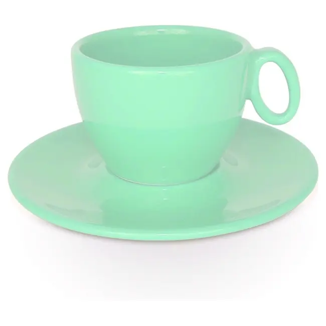 Чашка керамическая Coco S с блюдцем 160 мл Зеленый 1731-19