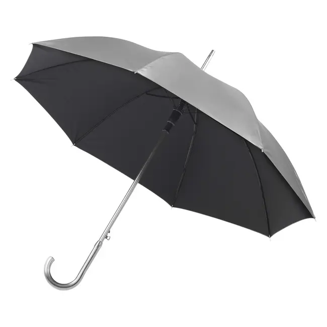 Зонт трость с двухслойным куполом верхний серебристый Серебристый Черный 6854-02