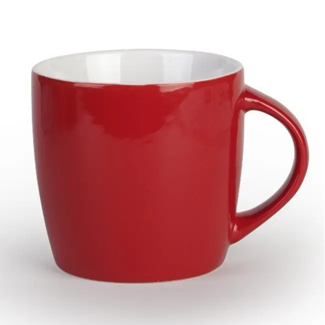Чашка керамическая 300 мл Белый Красный 1832-02