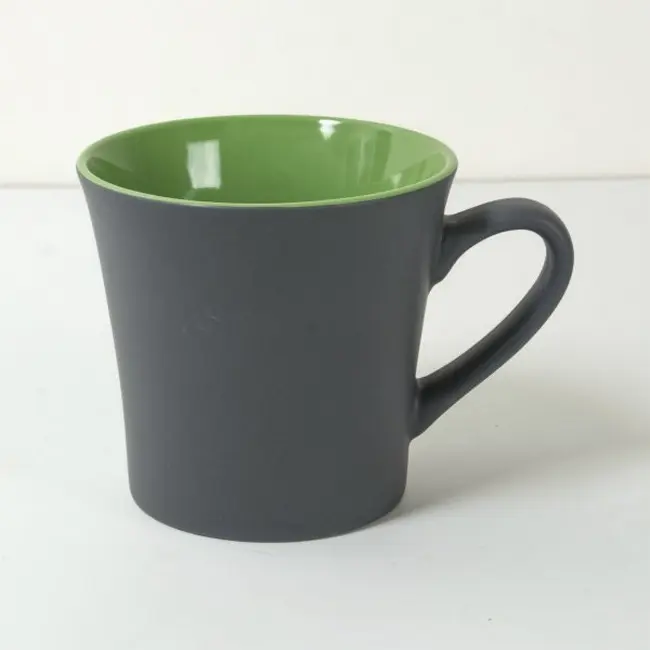 Чашка керамическая 360 мл Серый Зеленый 8933-04