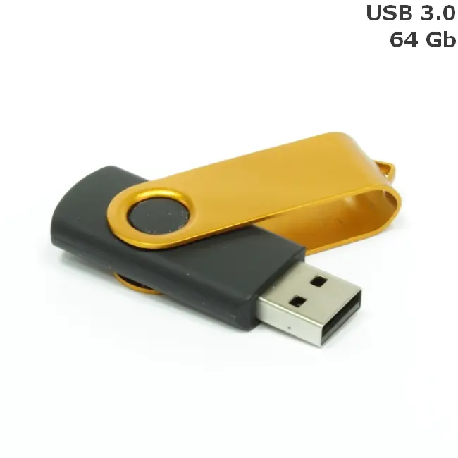 Флешка 'Twister' 64 Gb USB 3.0 Золотистый Черный 14599-63