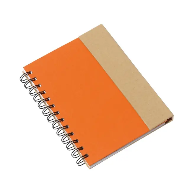 Блокнот со стикерами и картонной ручкой Оранжевый Древесный 2844-05