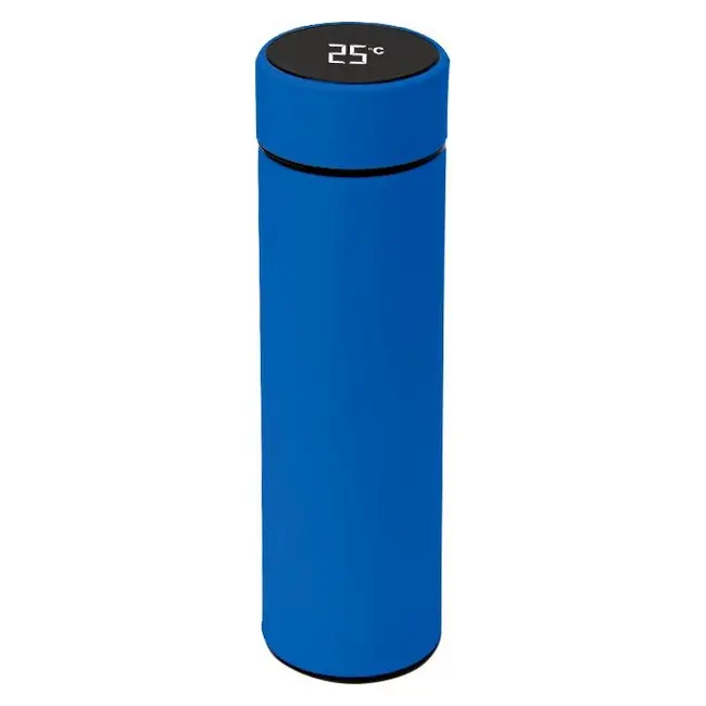 Термопляшка із індикатором температури металева 350мл Синий Черный 14341-02