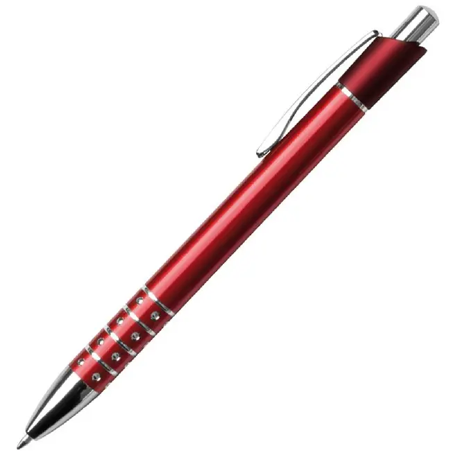 Ручка металева з блискучими елементами Серебристый Красный 4839-03