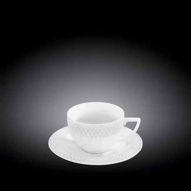 Чашка з блюдцем 'Wilmax' для капучіно 170мл цв.уп. по 6 шт. Белый 9339-02