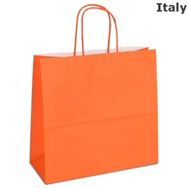 Крафт-пакет 25x11x24 помаранчевий з крученими ручками Оранжевый 13006-02