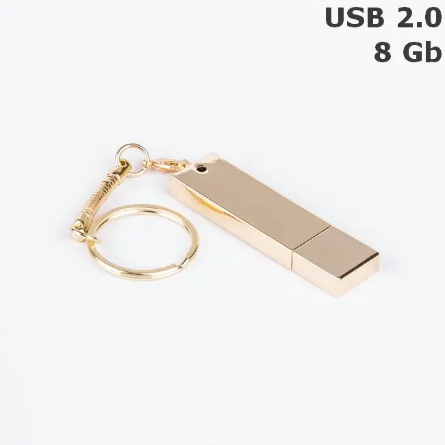 Флешка Классика металлическая 8 Gb USB 2.0 Золотистый 6125-02