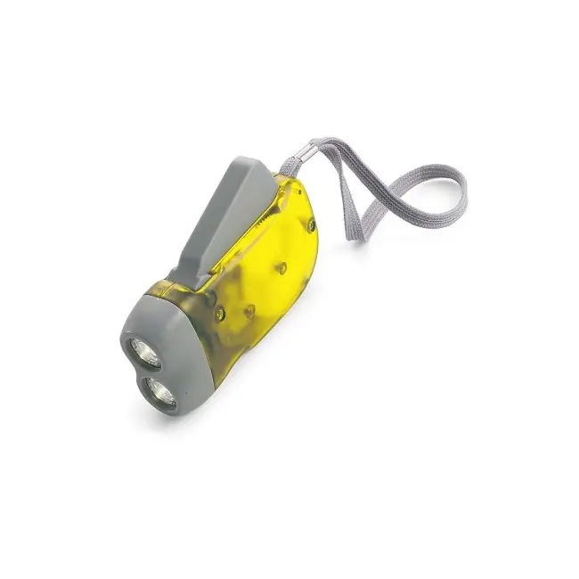 Фонарик динамо 2 светодиода Серый Прозрачный Желтый 6682-03
