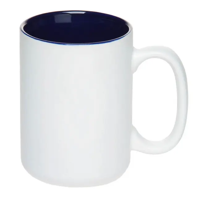 Чашка керамічна 390 мл Белый Темно-синий 3659-01