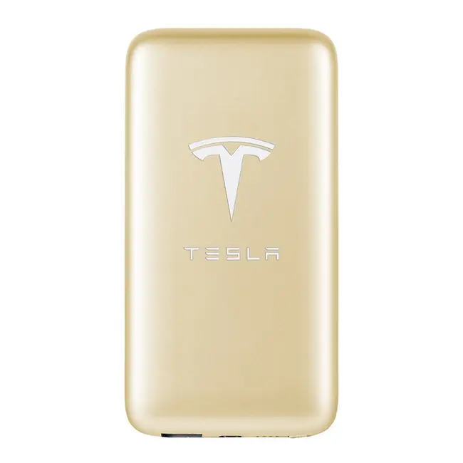 Зарядное устройство Power bank 4000мА/ч 2,1A, 2 USB светящийся логотип Желтый Белый 7269-01