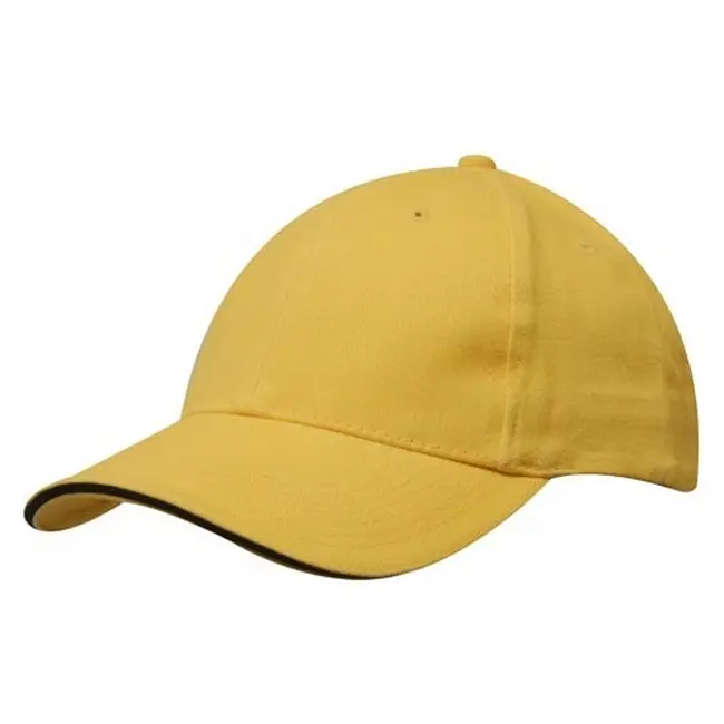 Кепка 'HeadWear' 'Brushed Cotton Cap with Trim' Gold-Black