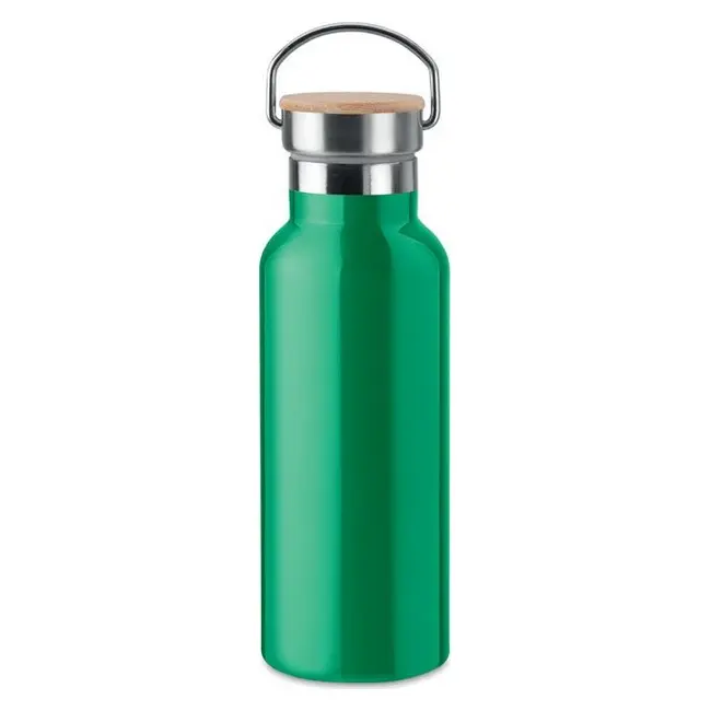 Термобутылка металлическая 500мл Зеленый Серебристый Древесный 14448-03