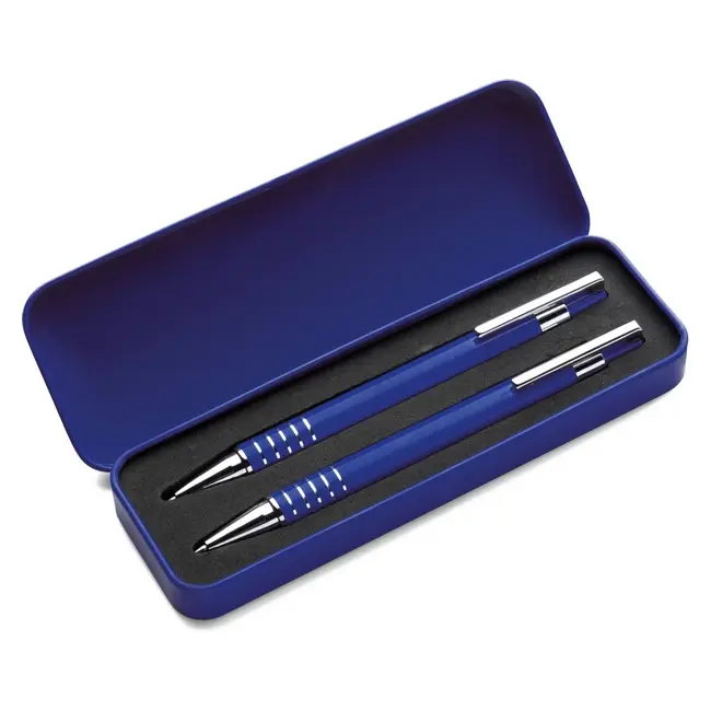 Набір - кулькова ручка і олівець, в коробці Синий Серебристый 6850-01