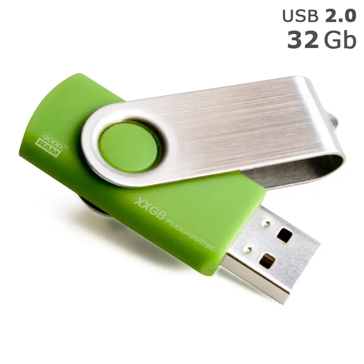 Флешка 'GoodRAM' 'Twister' под логотип 32 Gb USB 2.0 салатовая Серебристый Зеленый 4629-03