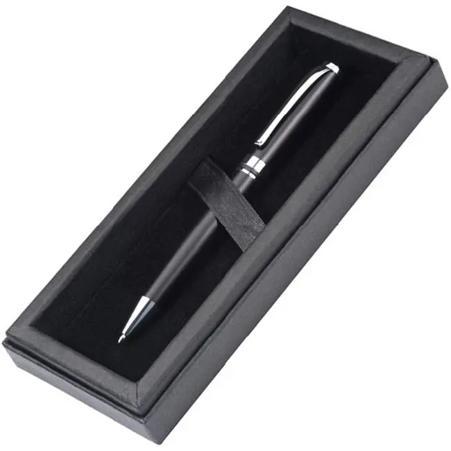 Ручка металлическая в подарочной упаковке Черный Серебристый 4724-01