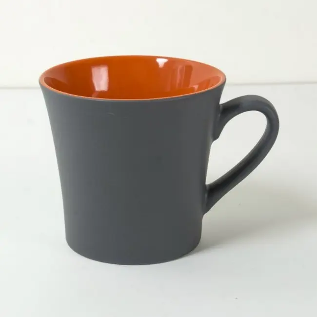 Чашка керамическая 360 мл Оранжевый Серый 8933-02
