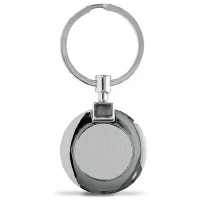 Брелок металлический круглый с поворотным механизмом Серебристый 6287-01