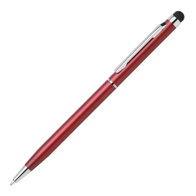 Ручка стилус металлическая Серебристый Бордовый 1462-02