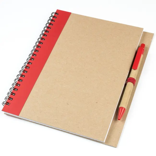 Блокнот A5 с ЭКО-ручкой с лентой красный Древесный Красный 6833-01