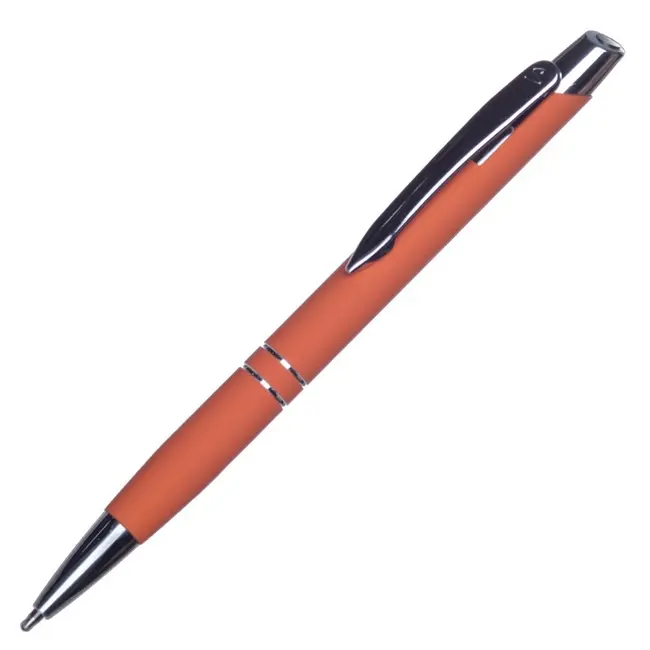 Ручка металева soft touch Серебристый Оранжевый 13049-03