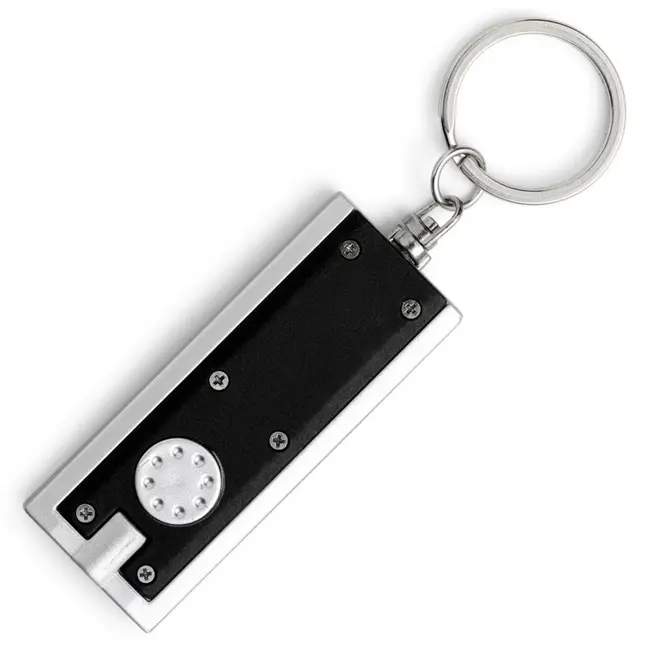 Брелок-фонарик LED пластиковый Черный Серебристый 1427-01