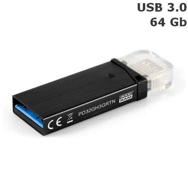 Флешка 'GoodRAM' 'Twin' 64 Gb USB 3.0 черная Черный 6296-01