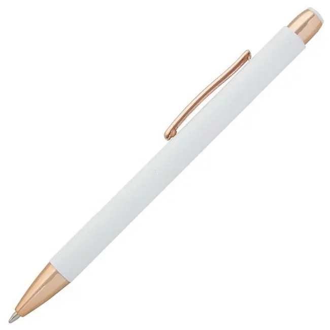 Ручка металева 'GLORIA' soft-touch дзеркальний лого Белый Золотистый 15195-01