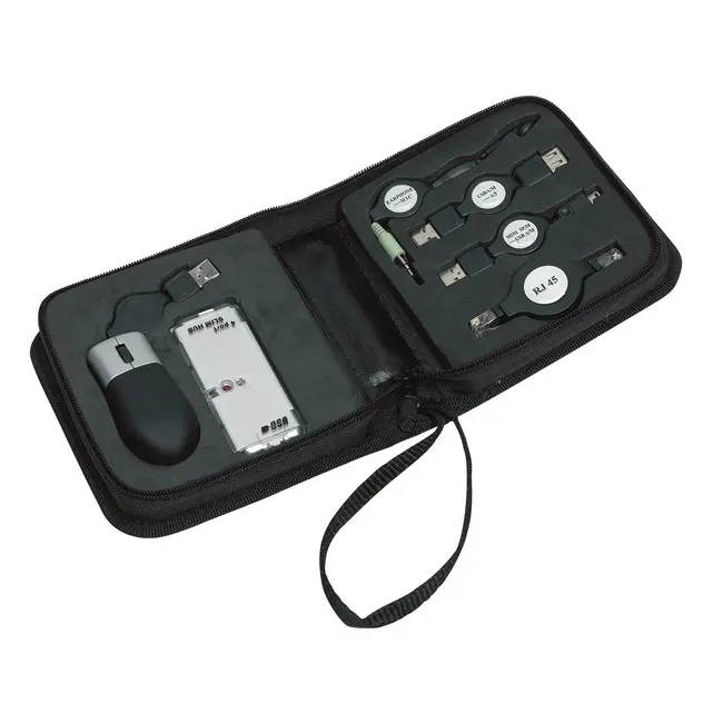 Набір USB-шнурів з мишкою і USB-хабом Черный 2889-01