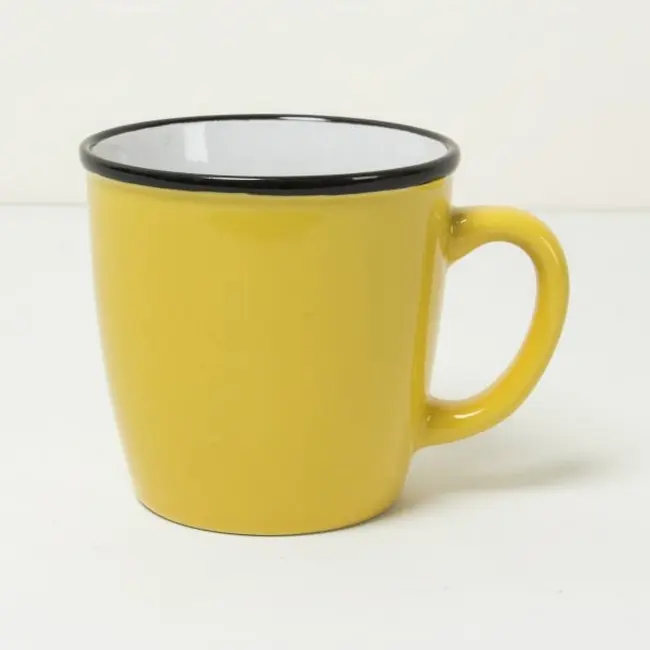 Чашка керамическая 340 мл Черный Желтый Белый 8932-03