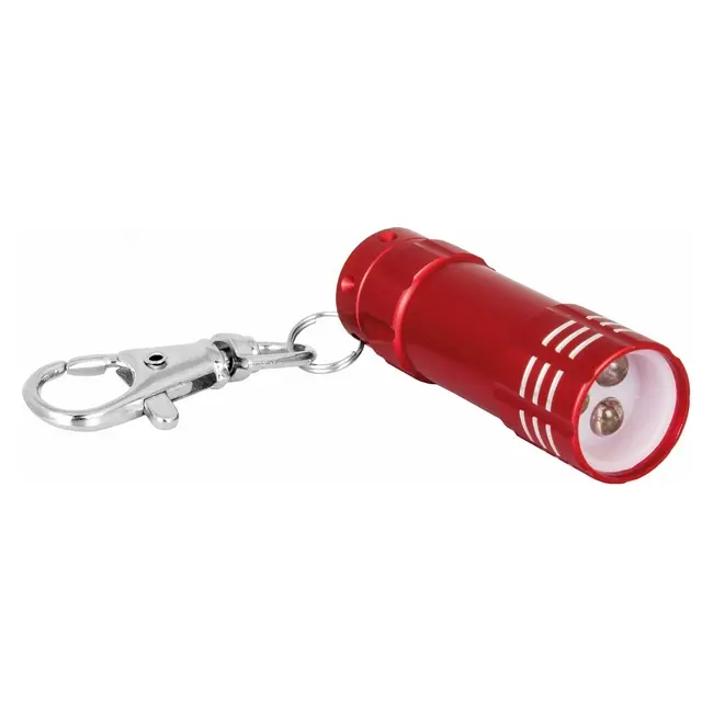 Брелок фонарик 3 LED Красный Серебристый 8715-03
