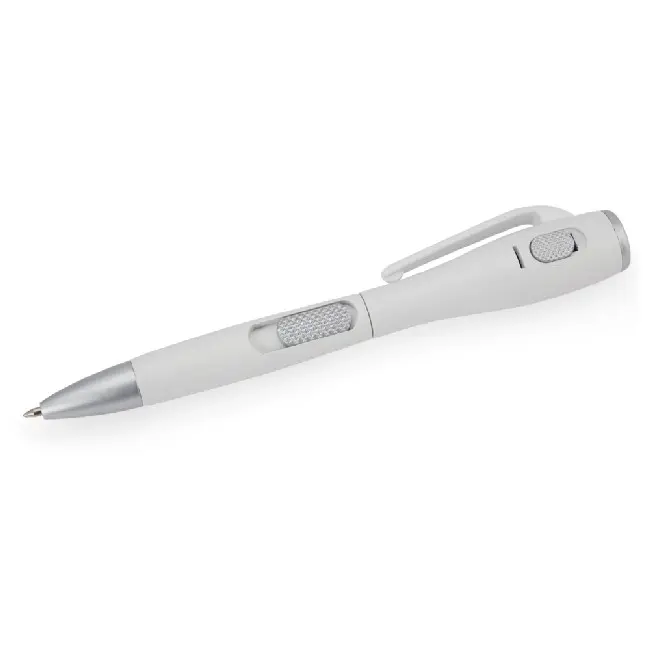 Шариковая ручка с фонариком Белый Серебристый 6802-01