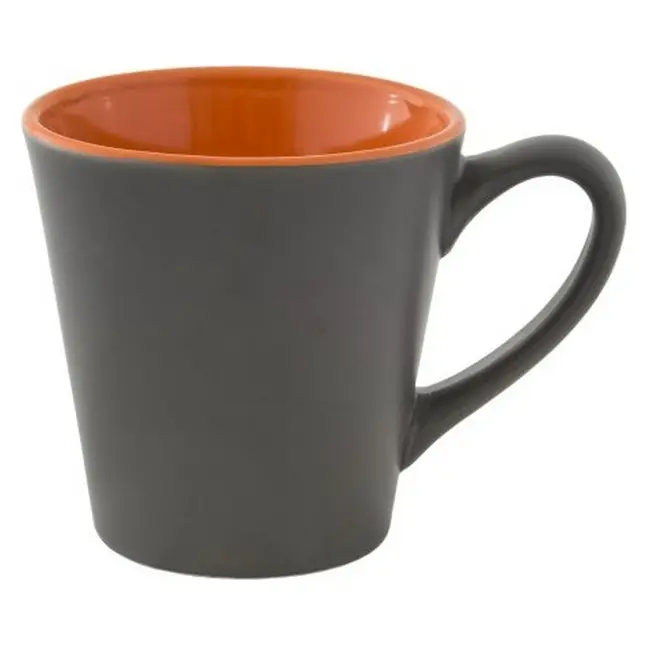 Чашка керамическая 288 мл Серый Оранжевый 8911-03