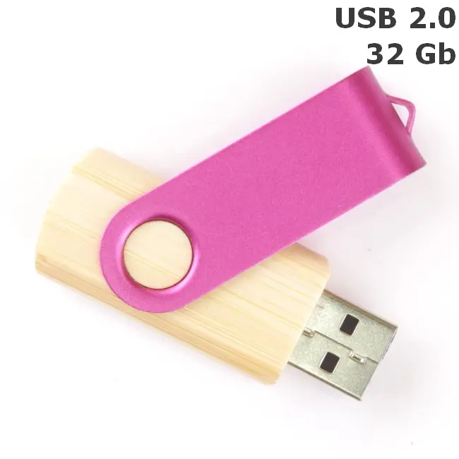 Флешка 'Twister' деревянная 32 Gb USB 2.0 Древесный Розовый 8692-103