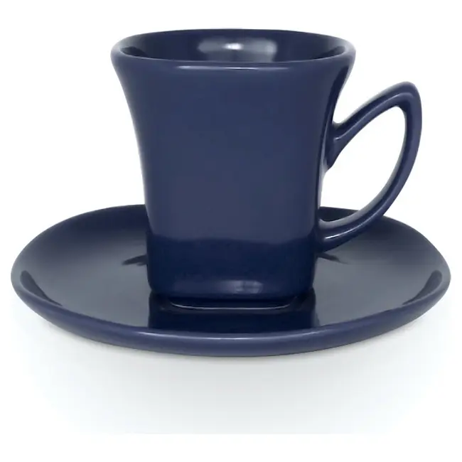 Чашка керамічна Lira S з блюдцем 180 мл Темно-синий 1781-08